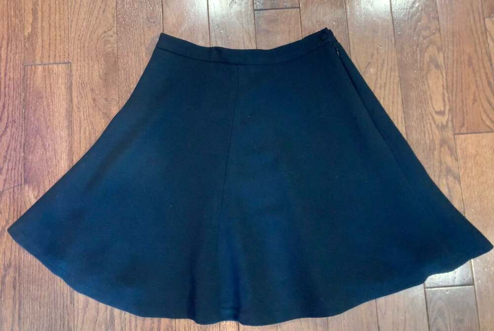 Vintage Bruno Duluc for Kush Black Flare Skater Skirt Women’s 6‎ Minimal Classic